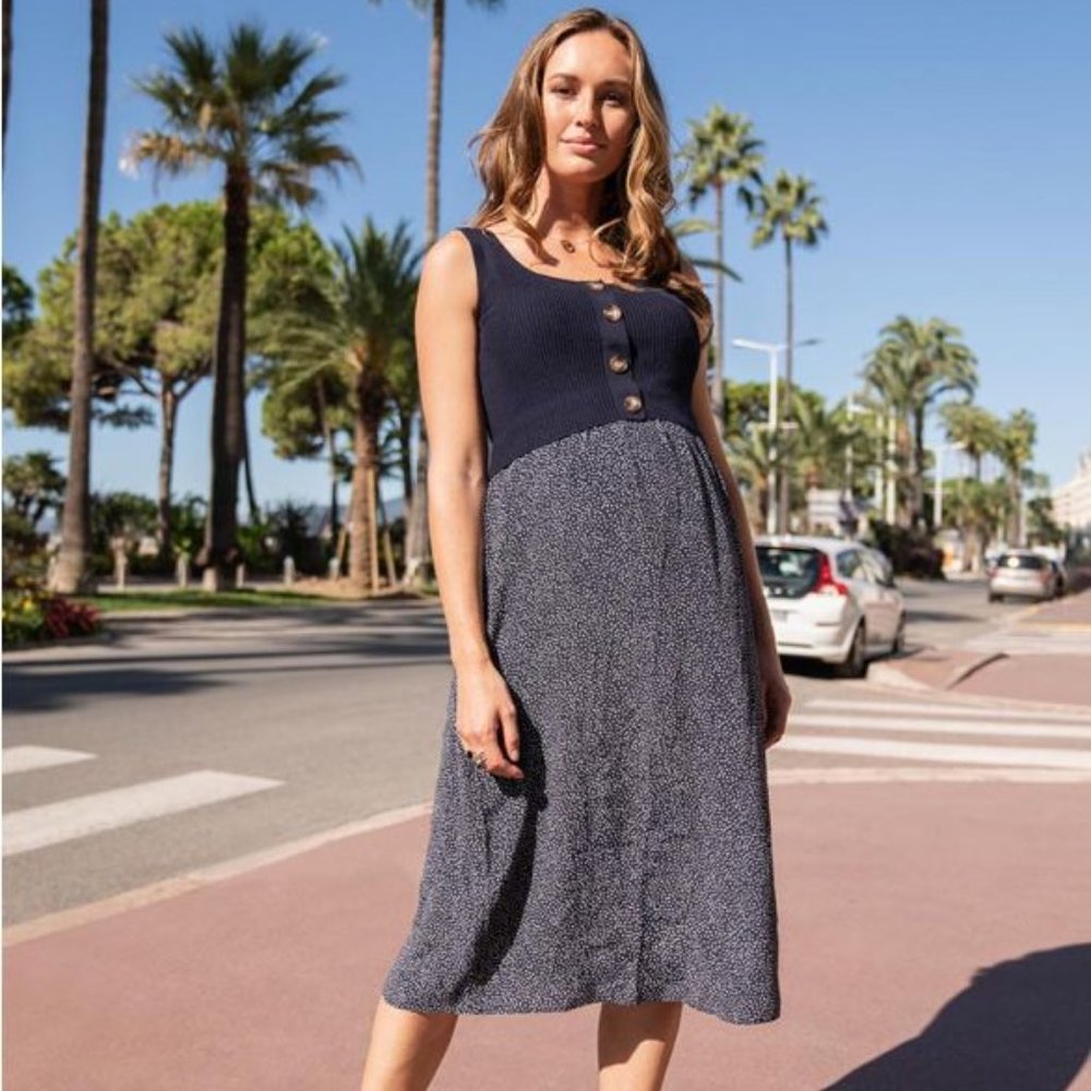 Two-piece Seraphine Nursing and Maternity Dress - polka dots
